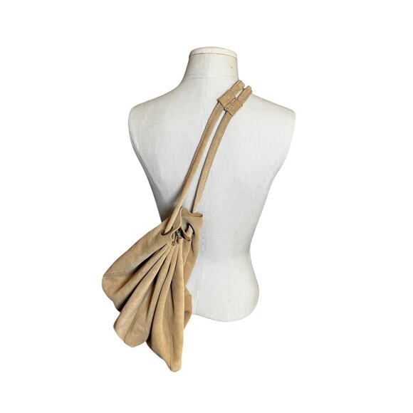 Free People Sundown Wild leather suede sling drawstring backpack Boho - Picture 9 of 13